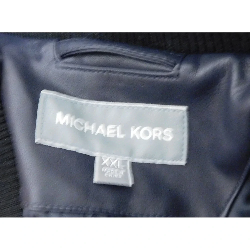 Michael Kors Navy Blue Men's Perforated Bomber Jacket Size XXL